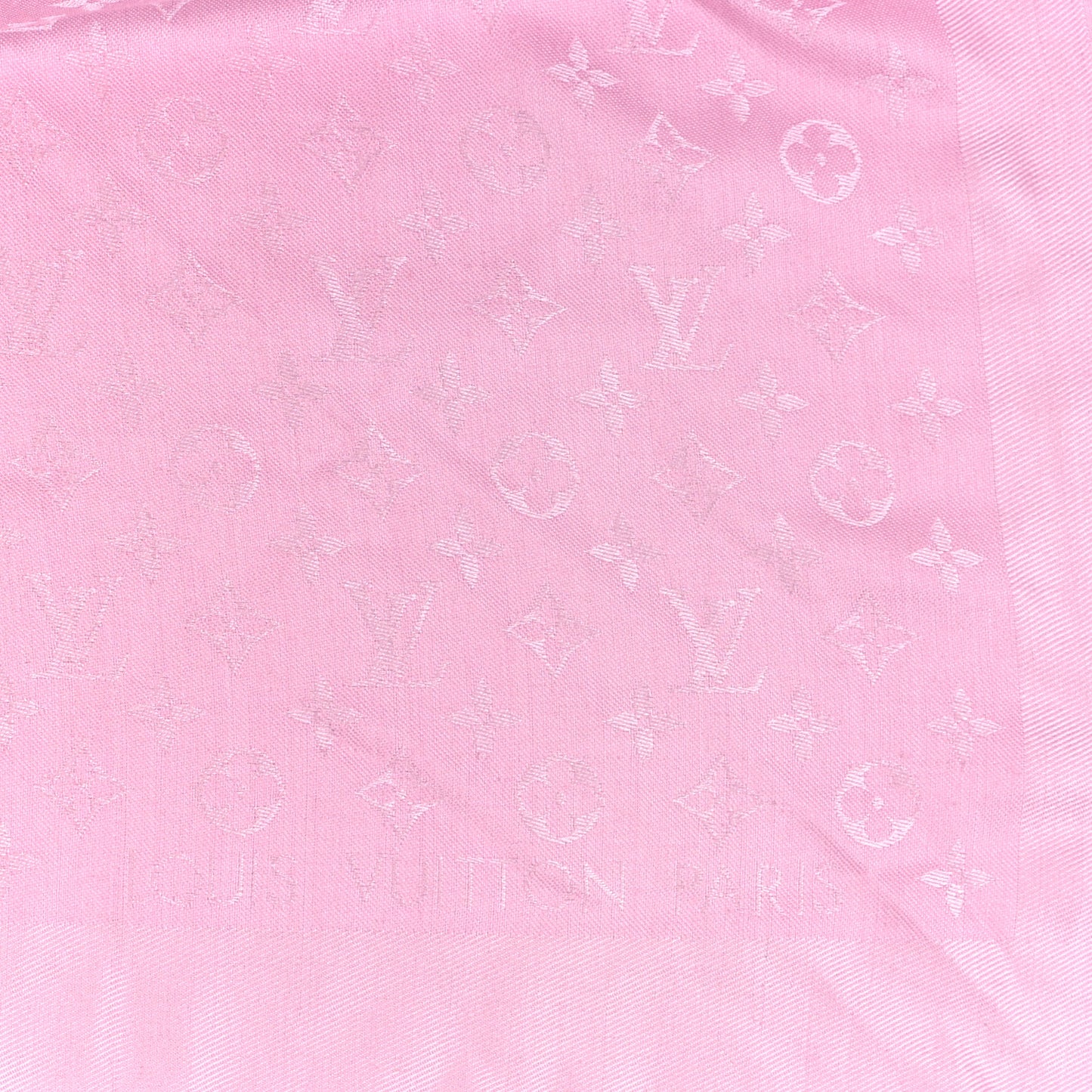 Silk Wool Monogram Shawl Velvet Rose