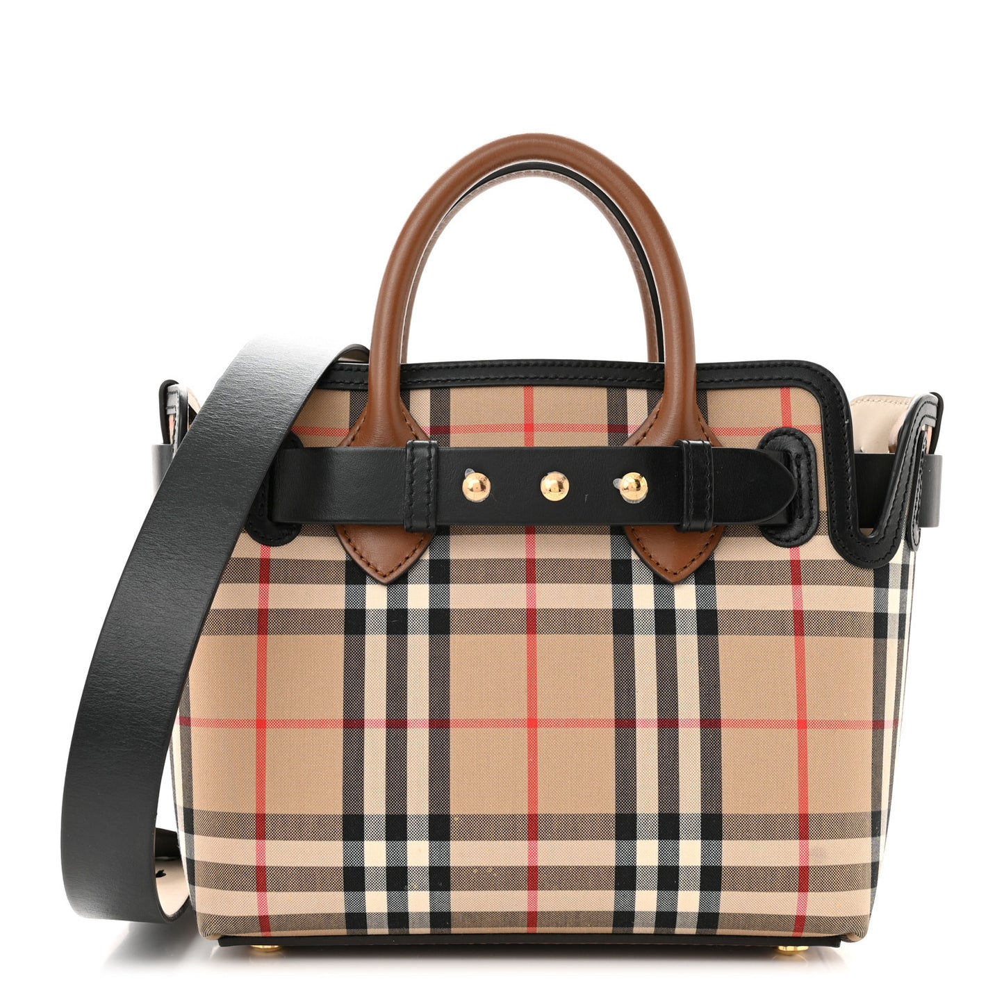 Calfskin Vintage Check Triple Stud Mini Belt Bag Archive Beige