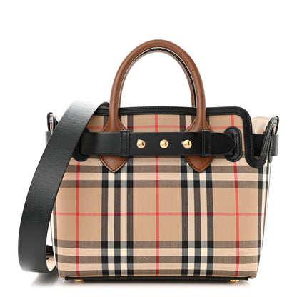 Burberry Calfskin Vintage Check Triple Stud Mini Belt Bag Archive Beige 1 of 16