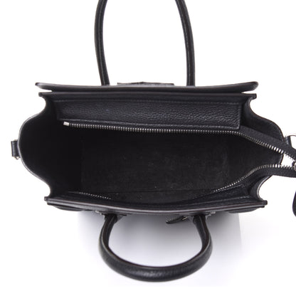 Celine Drummed Calfskin Nano Luggage Black 5 of 12