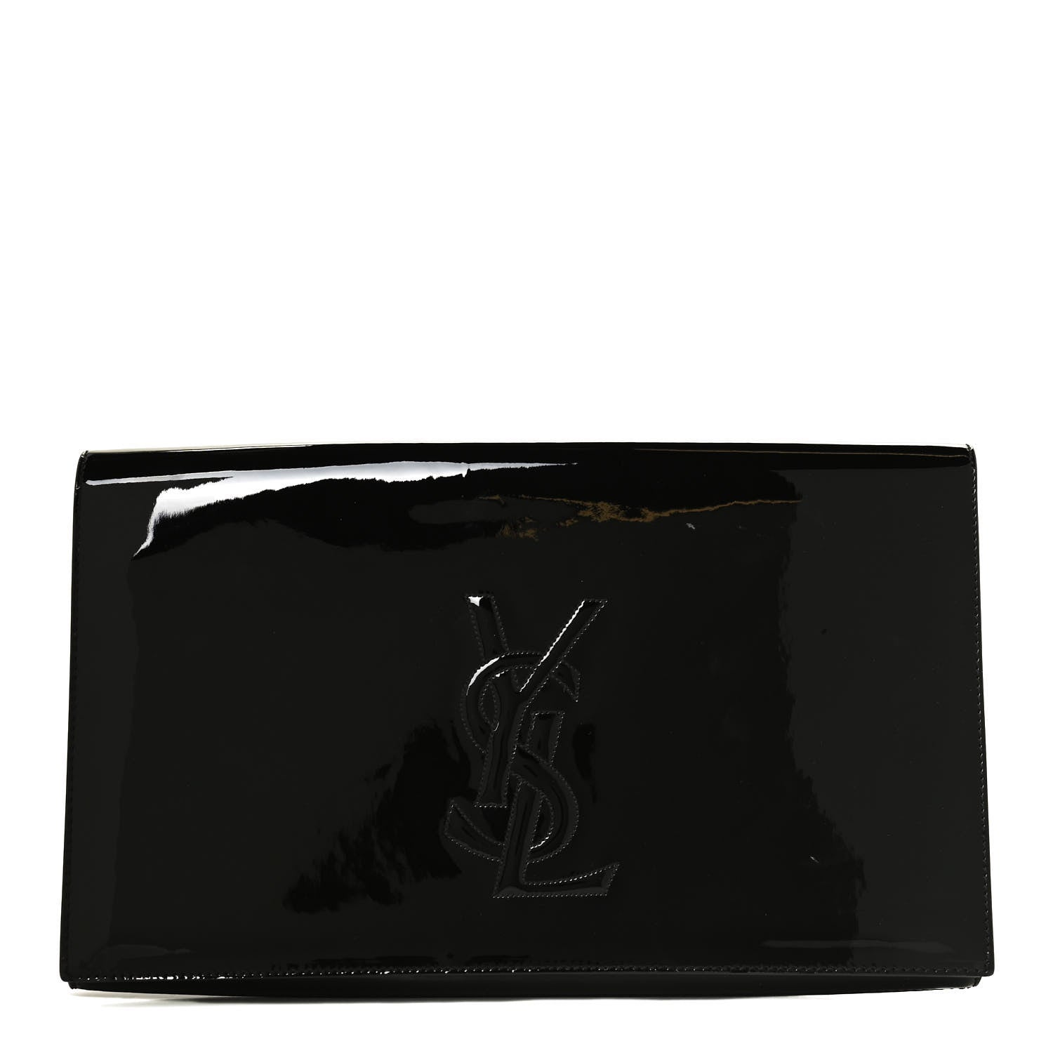 Saint Laurent Patent Monogram Large Belle De Jour Clutch Black 1 of 10