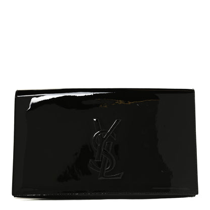 Saint Laurent Patent Monogram Large Belle De Jour Clutch Black 1 of 10
