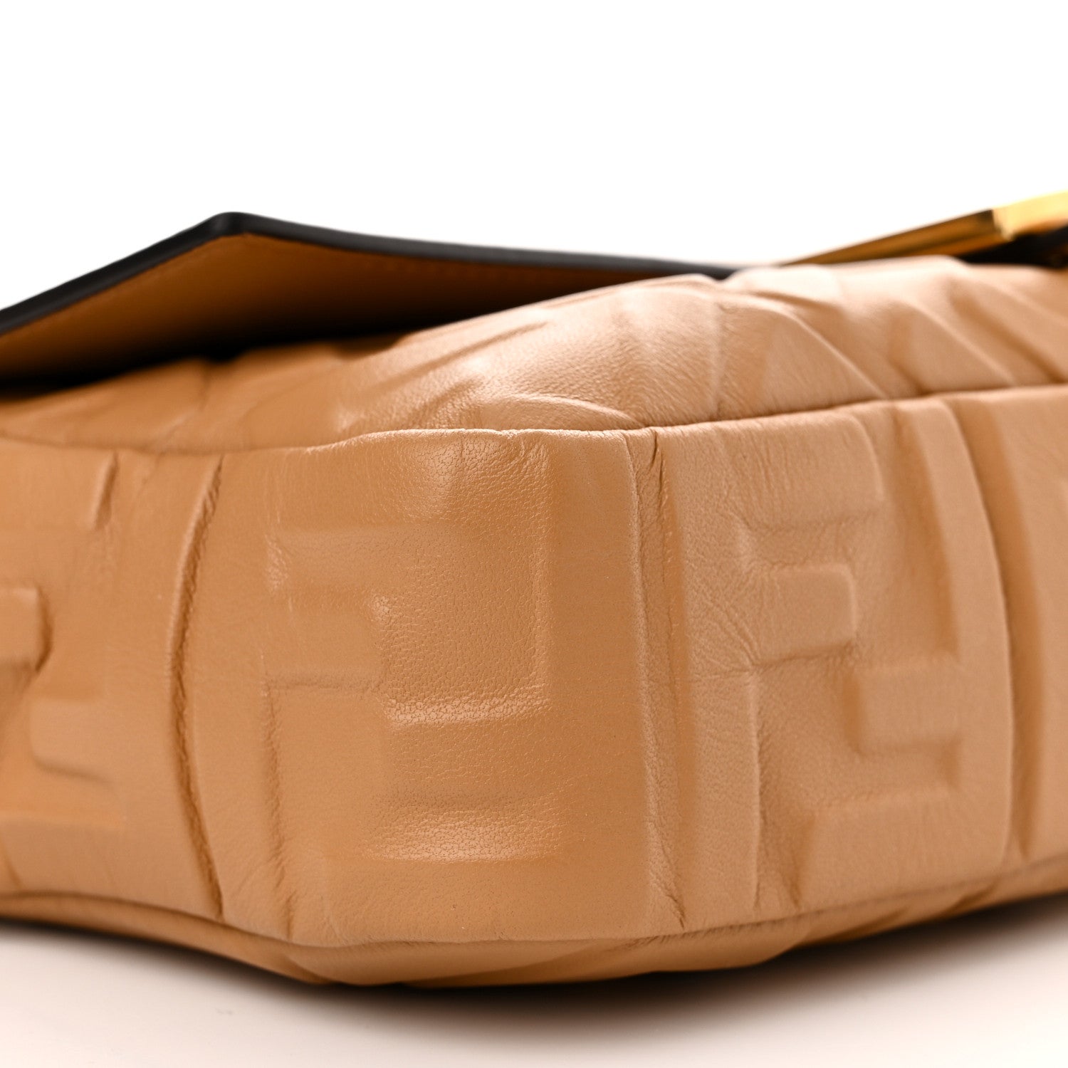 Fendi Nappa FF 1974 Embossed Baguette Miele Scuro 9 of 11