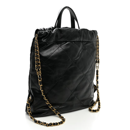 Chanel Shiny Calfskin Quilted Chanel 22 Backpack Black 3 of 10