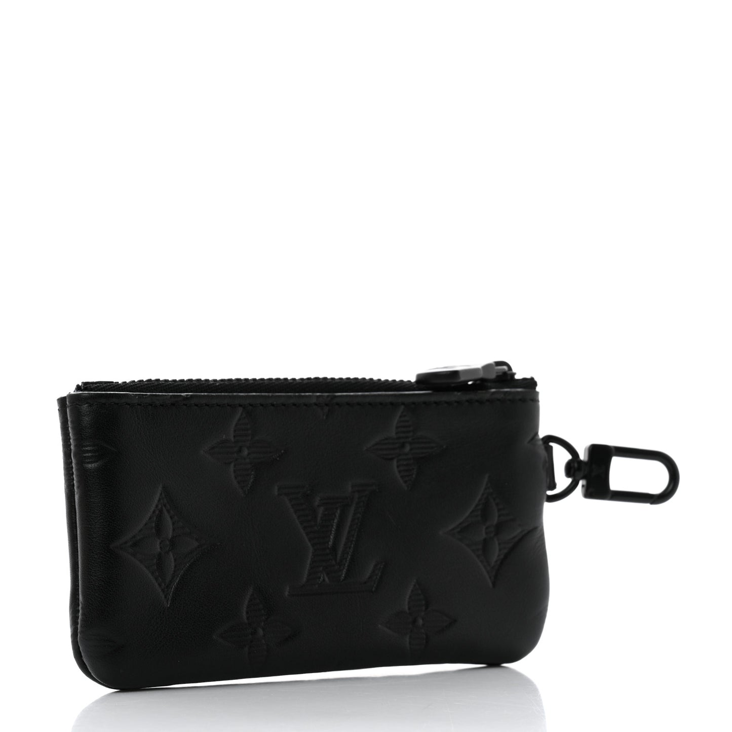 Calfskin Monogram Shadow Key Pouch Black