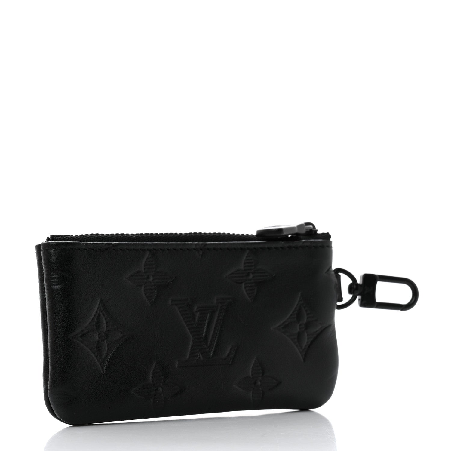 Louis Vuitton Calfskin Monogram Shadow Key Pouch Black 3 of 7