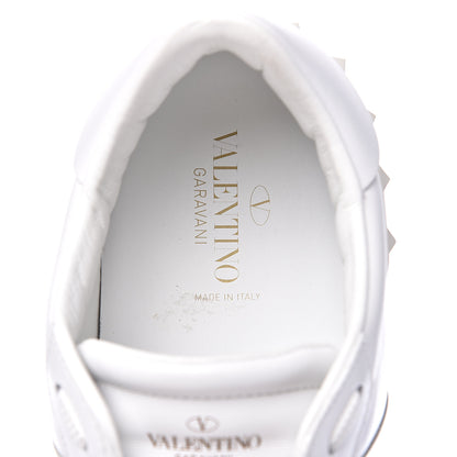 Valentino Garavani Calfskin Patent Mens Rockstud Open Sneakers 45 Bianco 6 of 9