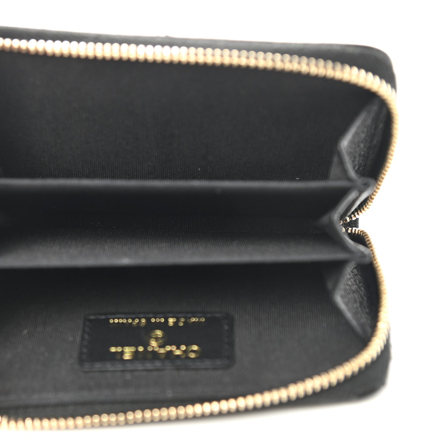Lambskin Quilted Chanel 19 Zip Around Coin Purse Wallet Black