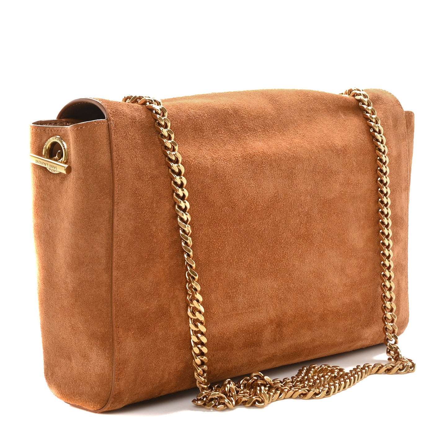 Smooth Calfskin Suede Medium Reversible Monogram Kate Satchel Light Ochre
