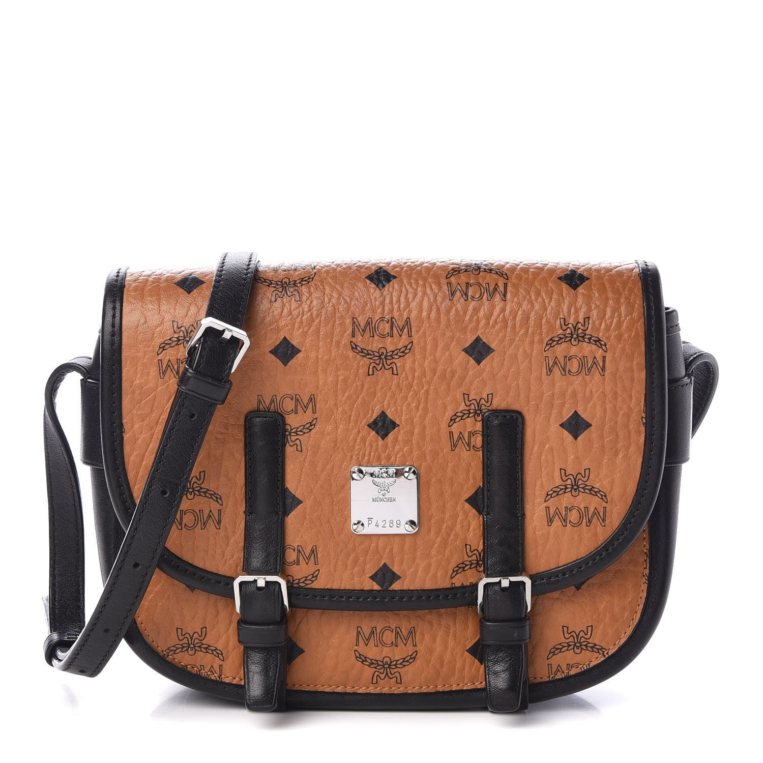 MCM Visetos Small Crossbody Flap Messenger Cognac 1 of 8