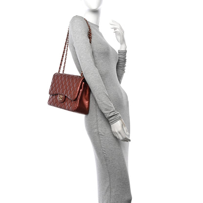 Chanel Metallic Lambskin Quilted Jumbo Double Flap Copper 2 of 13