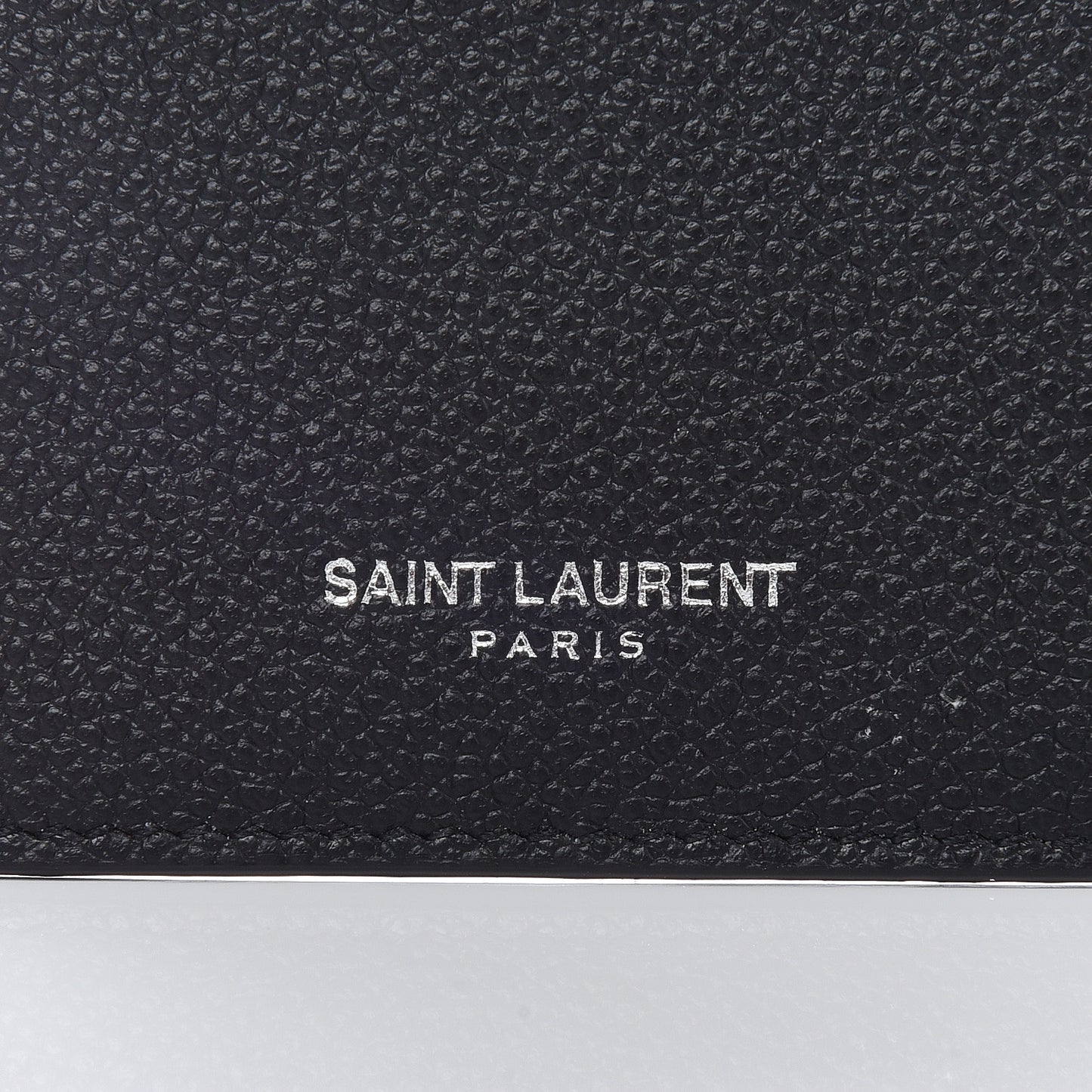 Grained Calfskin 5 Fragments Zip Pouch Card Holder Black