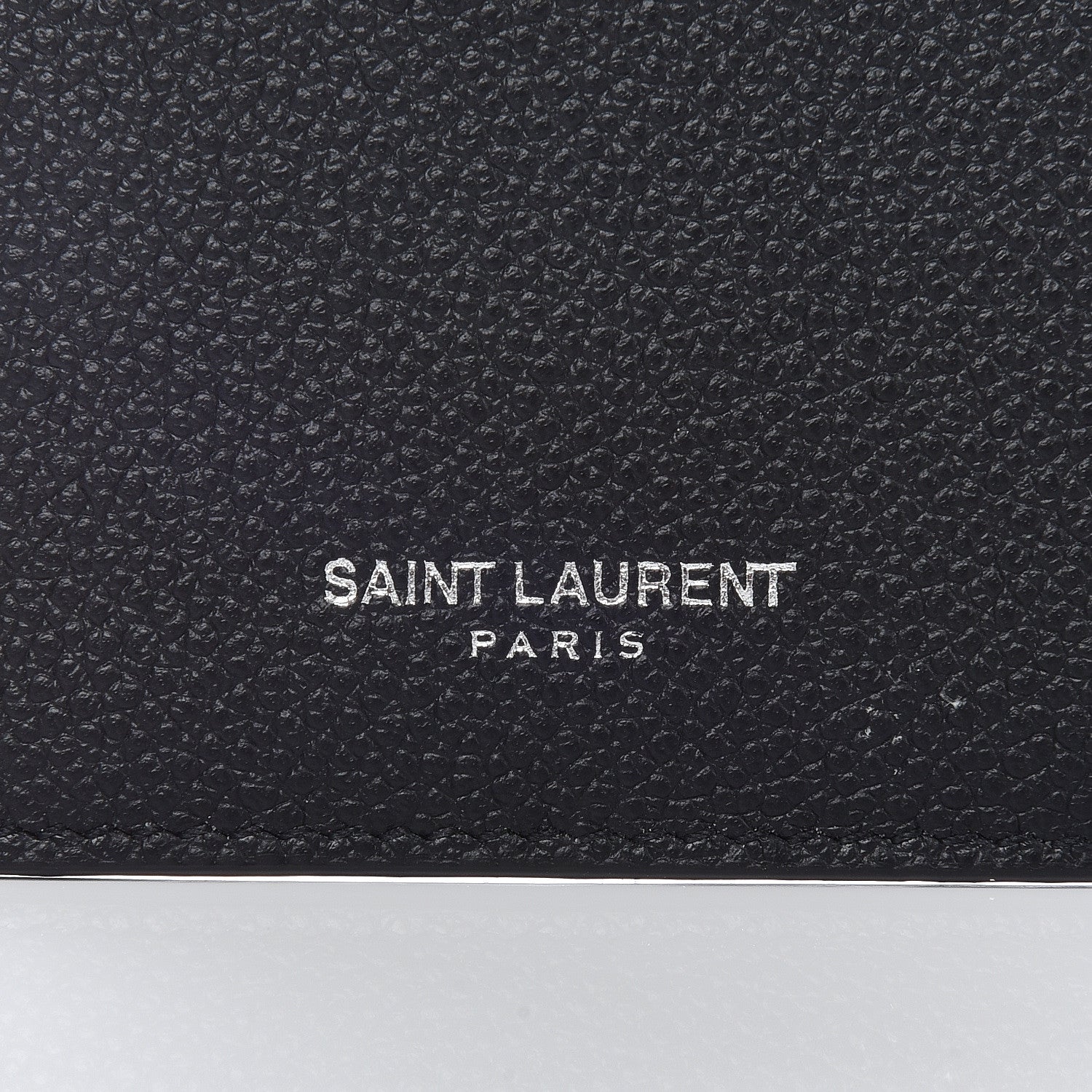 Saint Laurent Grained Calfskin 5 Fragments Zip Pouch Card Holder Black 9 of 10
