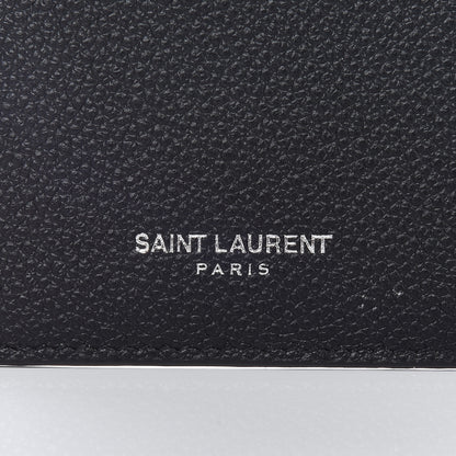 Saint Laurent Grained Calfskin 5 Fragments Zip Pouch Card Holder Black 9 of 10