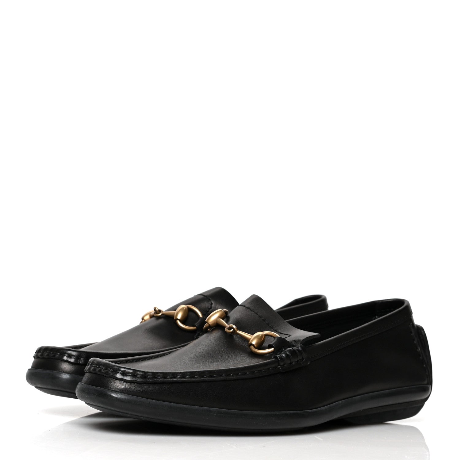 Gucci Calfskin Mens Horsebit Driver Loafers 9 Black 3 of 9