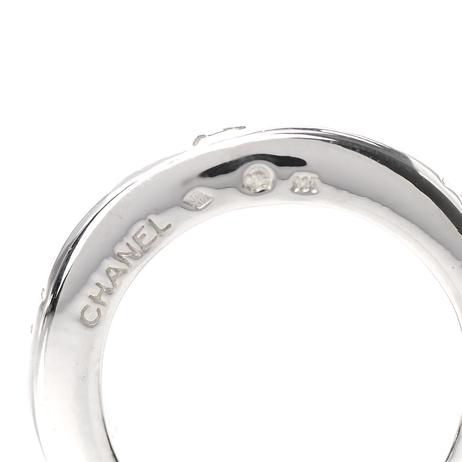 Chanel Sterling Silver Logo Set of 3 Stacking Ring 52 6 5 of 6