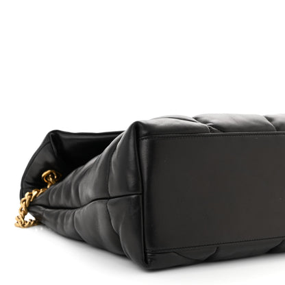 Saint Laurent Lambskin Quilted Medium Loulou Puffer Monogram Chain Satchel Black 9 of 11