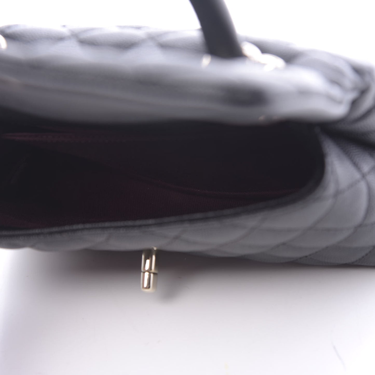Caviar Quilted Mini Coco Handle Flap Black