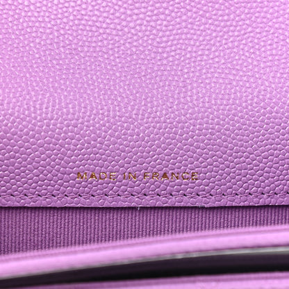 Chanel Caviar Quilted Flap Card Holder Wallet Purple 7 of 9