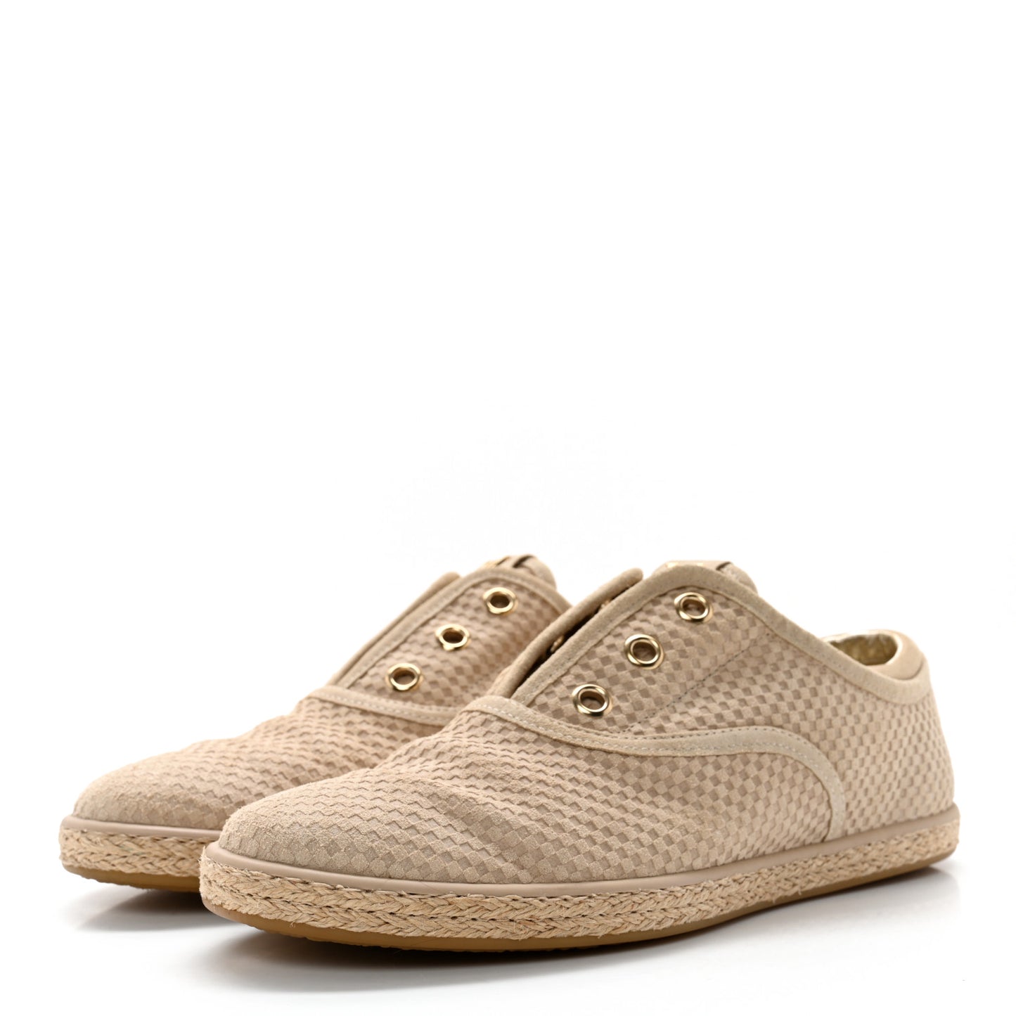 Suede Petit Damier Sneakers 37 Beige
