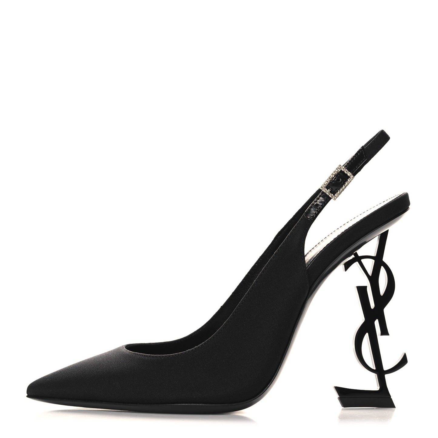 Crepe De Chine Crystal Opyum 110 Slingback Pumps 37 Black