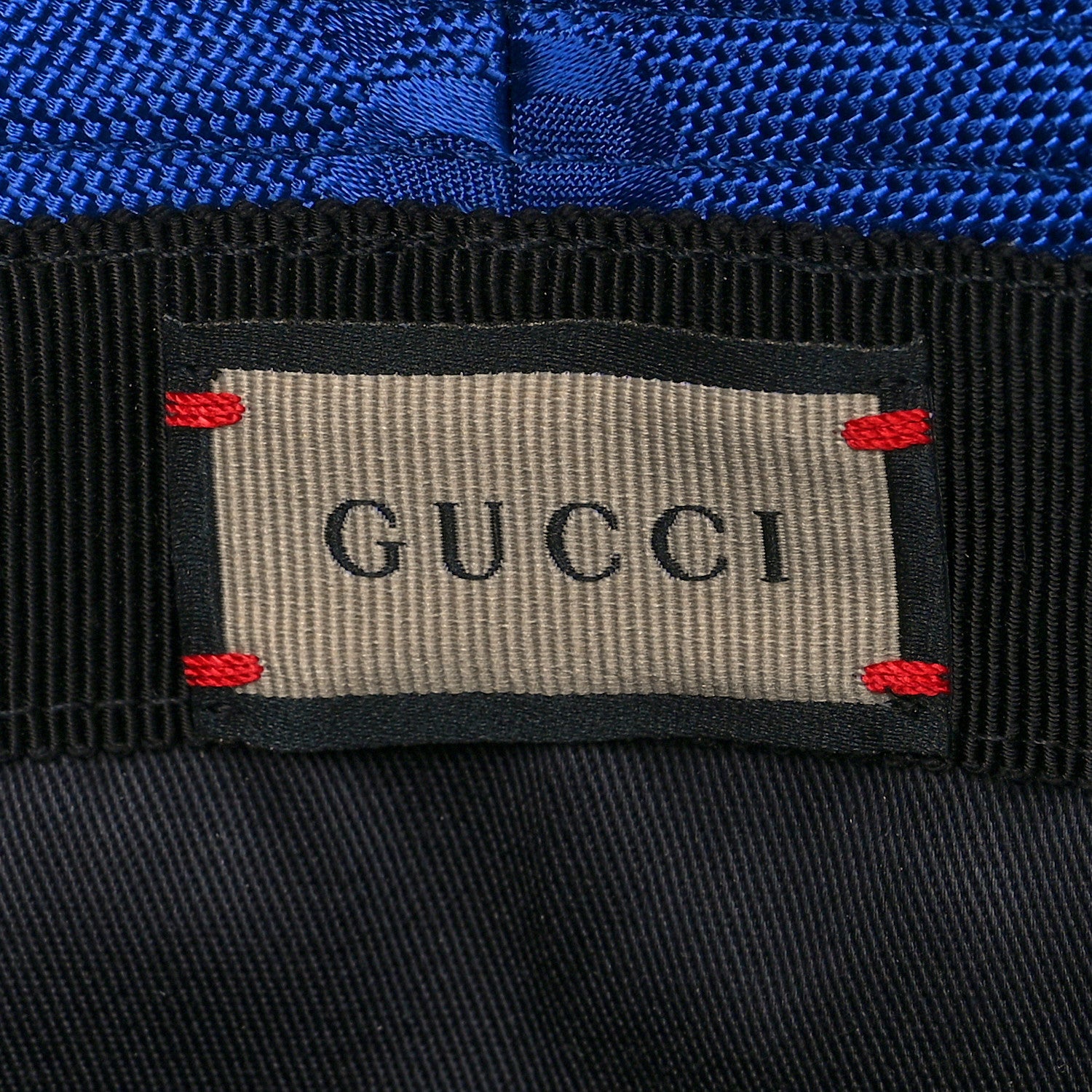Gucci Econyl Nylon Monogram Off The Grid Will Bucket Hat Orient Blue Black 7 of 9