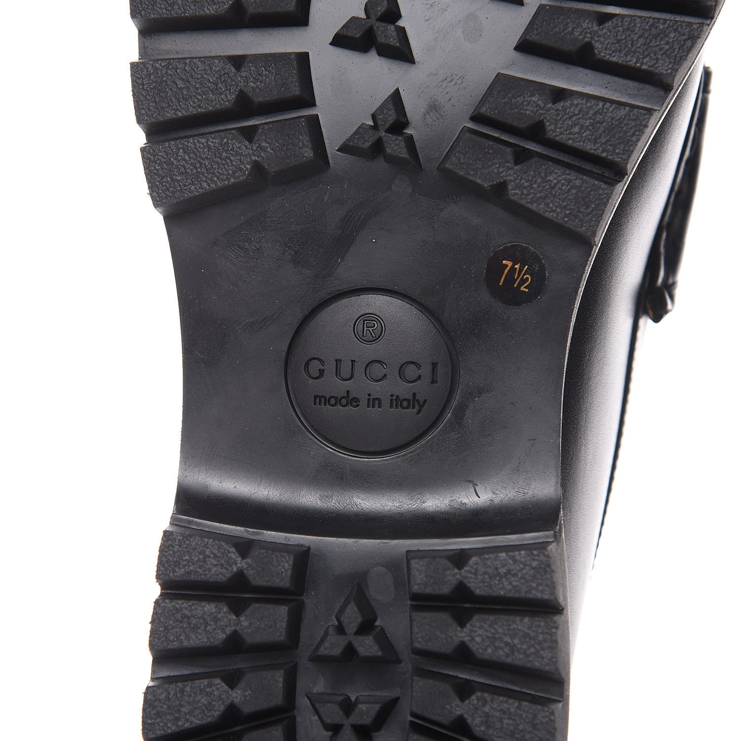 Gucci Calfskin Cirano Lux Mens Horsebit Lug Sole Loafers 7.5 Black 6 of 9