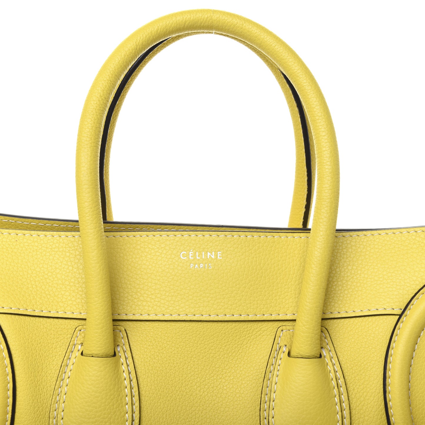 Drummed Calfskin Mini Luggage Citron