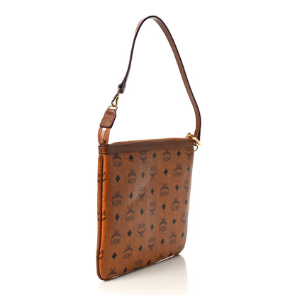MCM Visetos Liz Shopper Tote Pouch Cognac 3 of 14