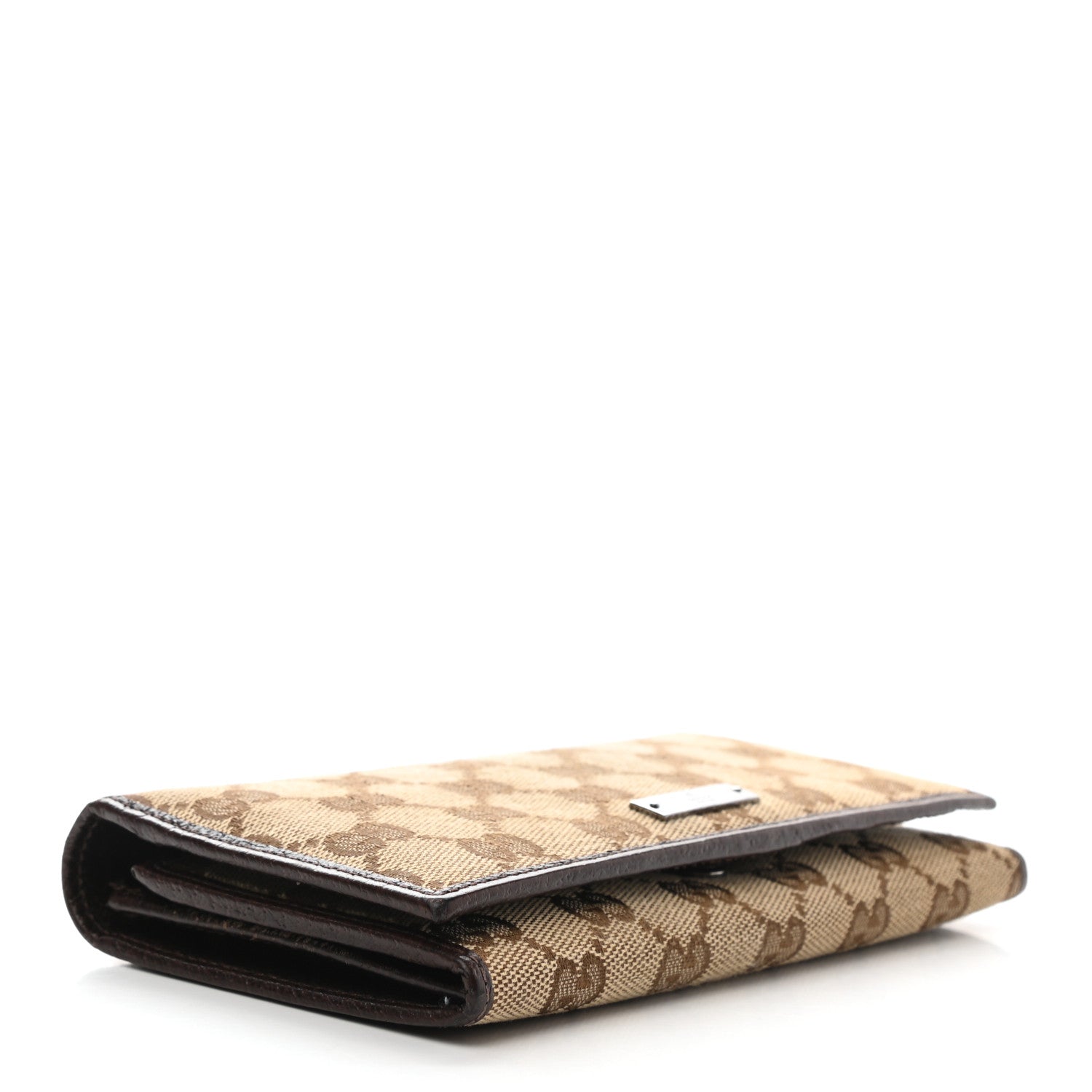 Gucci Monogram Metal Bar Continental Flap Wallet Brown 4 of 9