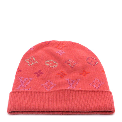 Louis Vuitton Wool Cashmere Pop Monogram Beanie Hat Rose 1 of 4