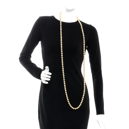 Chanel Pearl Long Necklace Gold 2 of 9