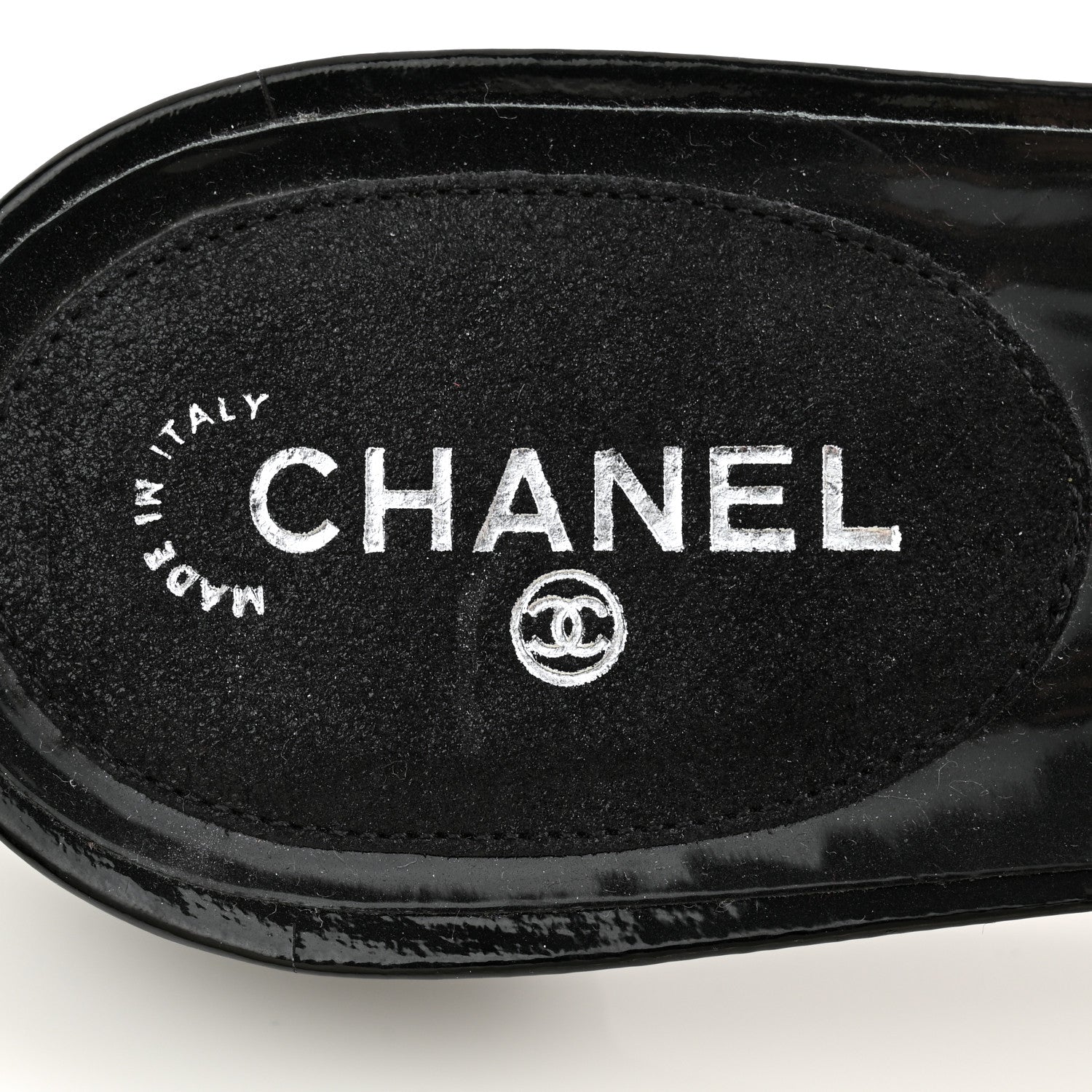 Chanel Patent Crystal Embellished Sandals 40 Black 6 of 9