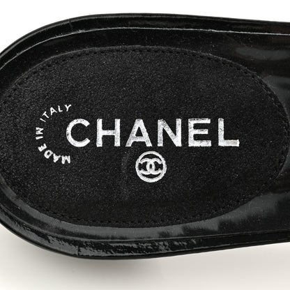 Chanel Patent Crystal Embellished Sandals 40 Black 6 of 9