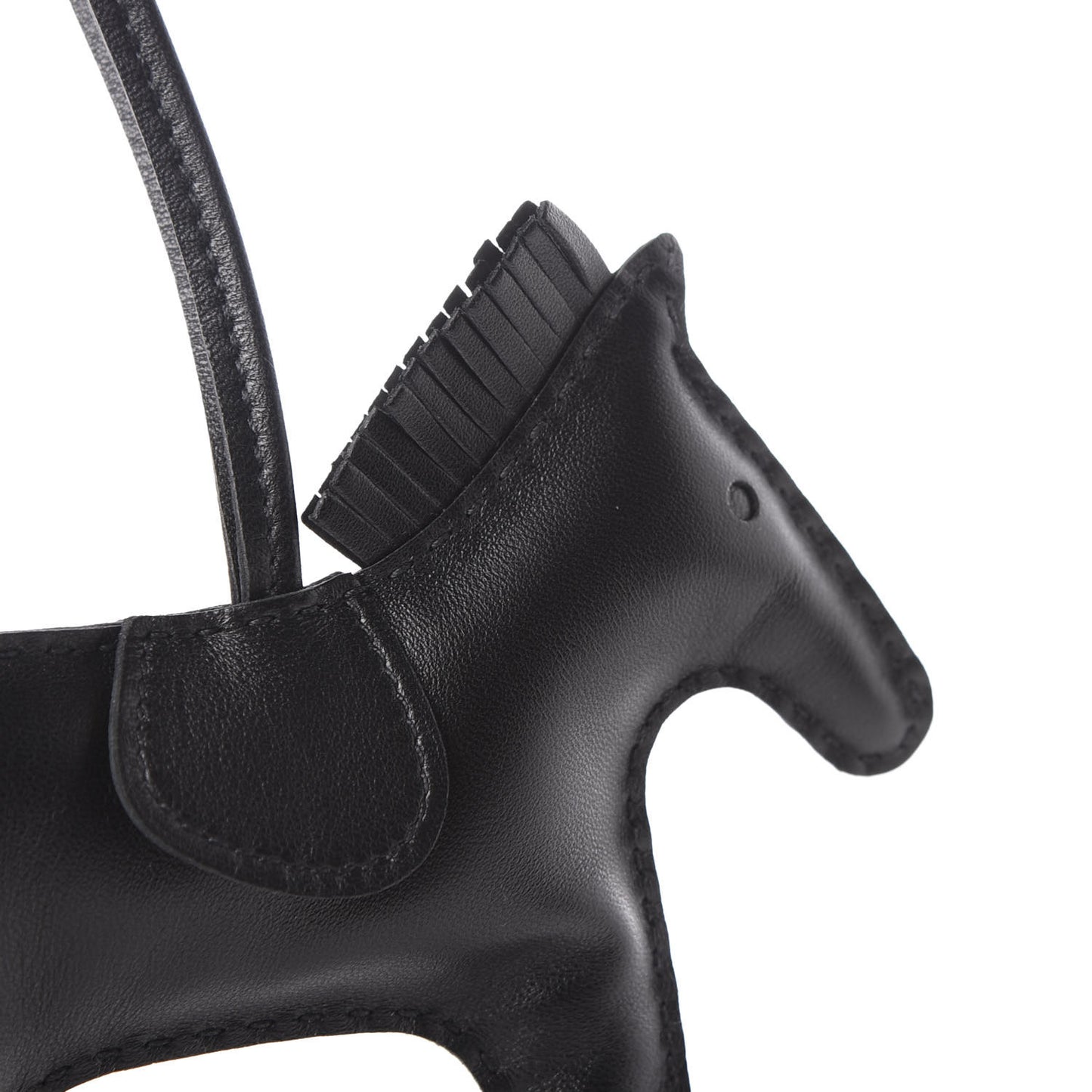 Milo Lambskin Grigri Rodeo Horse Bag Charm MM So Black