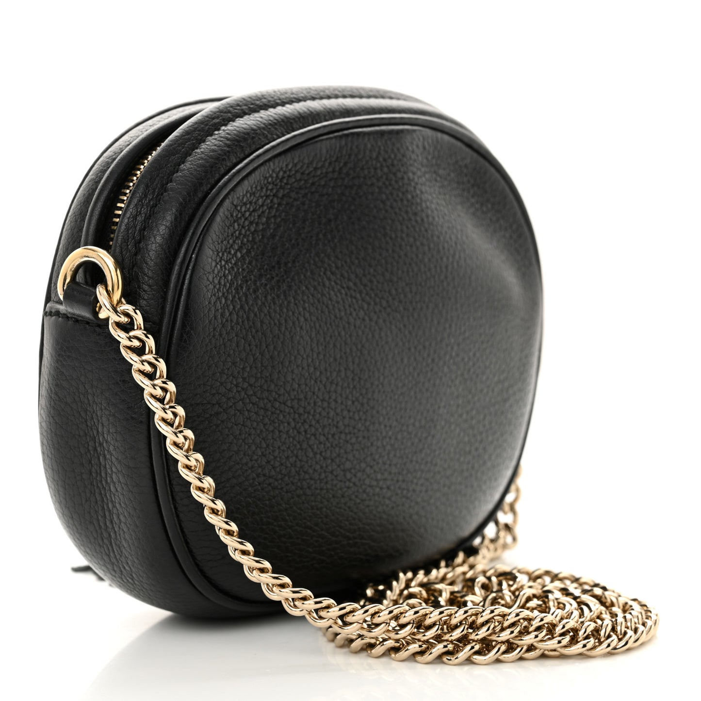 Pebbled Calfskin Mini Soho Chain Bag Black