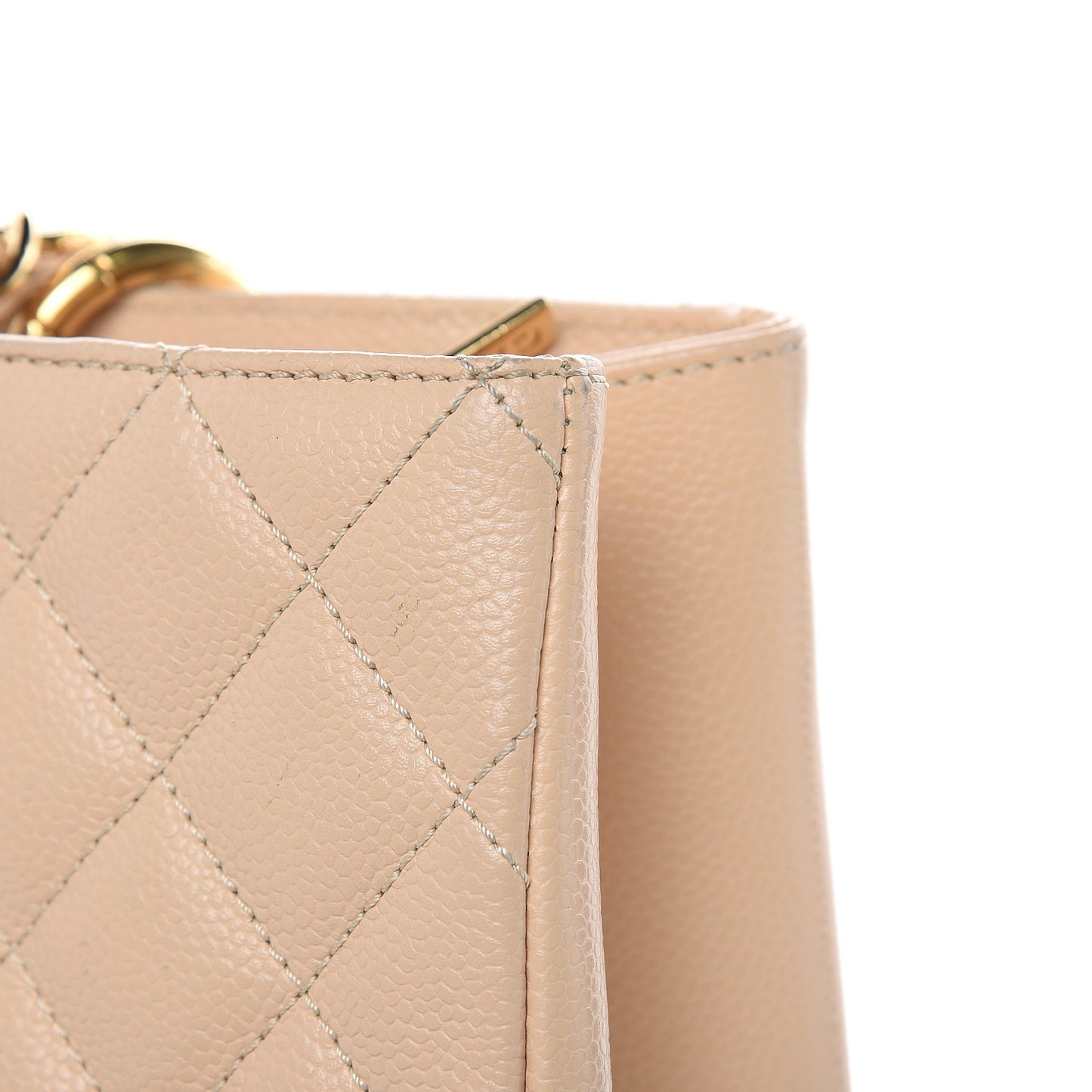 Caviar Quilted Grand Shopping Tote GST Beige Clair