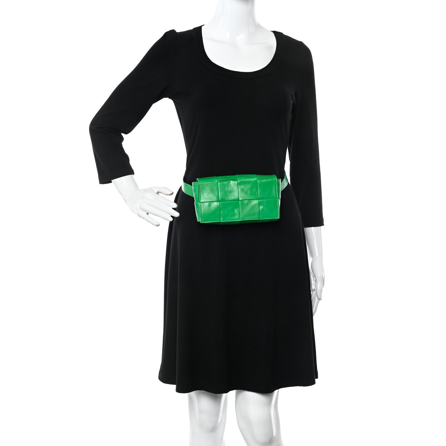 Paper Calfskin Intreccio Cassette Belt Bag Parakeet