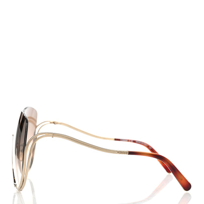 Chloe Oversized Round Milla Sunglasses CE125S Gold Havana 3 of 7