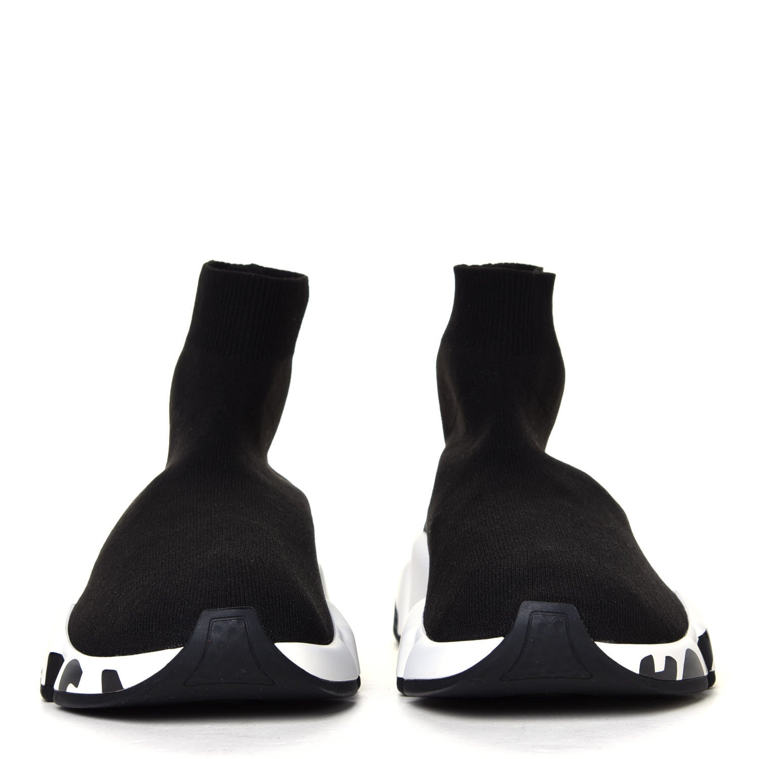 Balenciaga Neoprene Knit Womens Speed Graffiti Sneakers 37 Black White 4 of 6