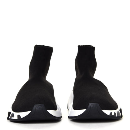 Balenciaga Neoprene Knit Womens Speed Graffiti Sneakers 37 Black White 4 of 6