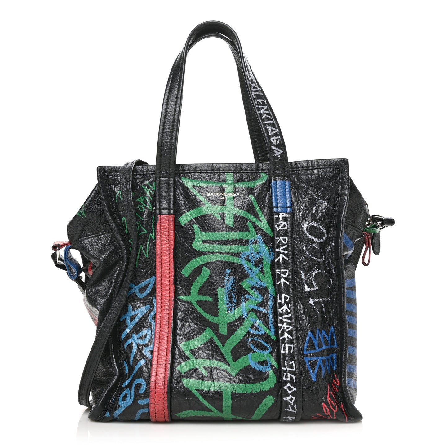 Agneau Arena Graffiti All Over S Bazar Shopper Tote Black Vert Rouge