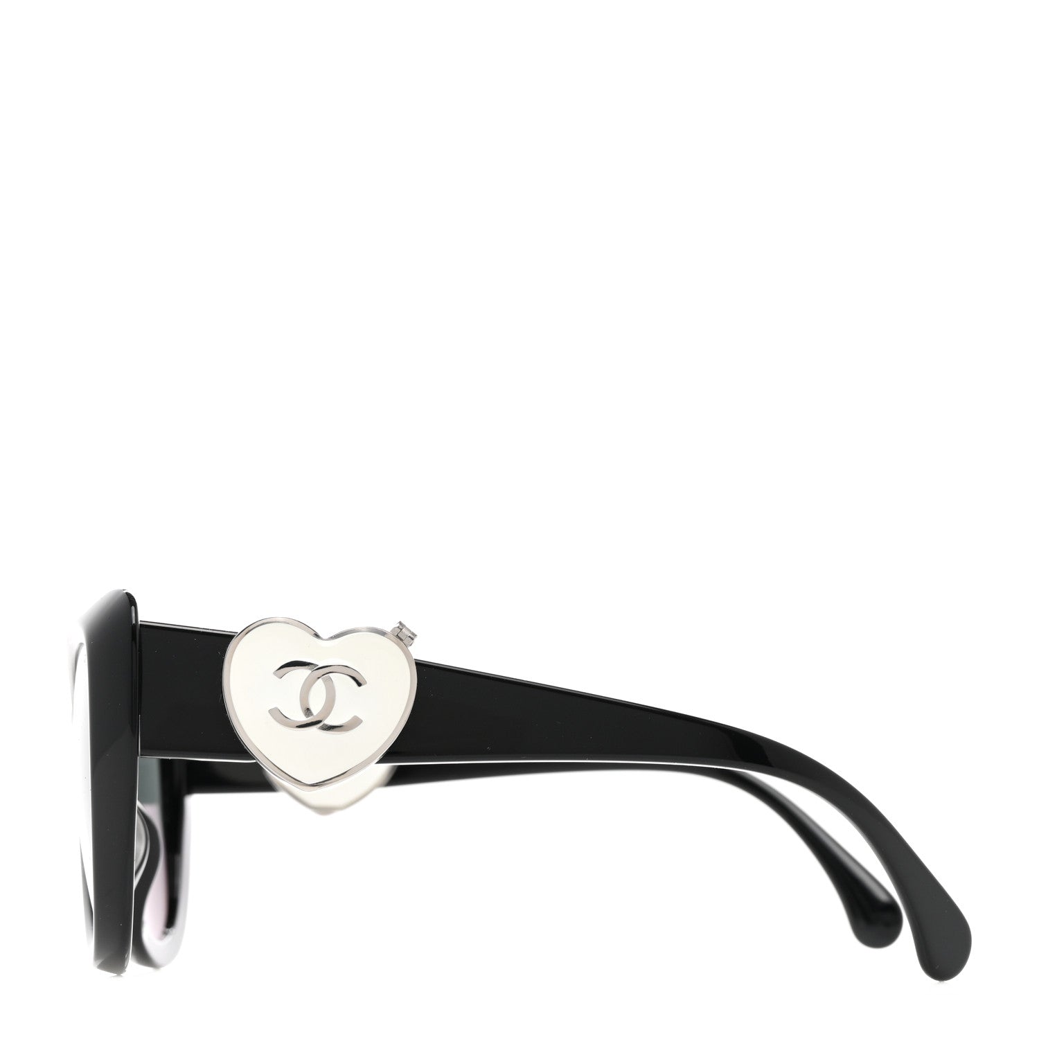 Chanel Acetate Enamel Heart Butterfly Sunglasses 5517 Black 3 of 8
