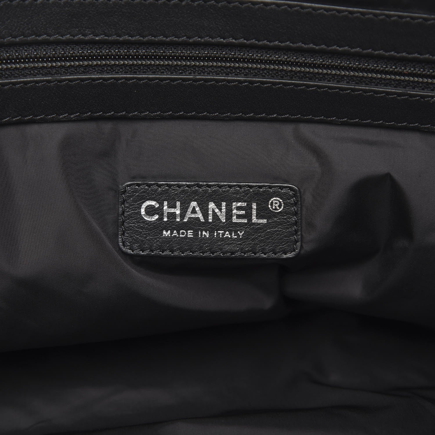 Chanel Lambskin Nylon Tweed Printed Tote Black White 6 of 9