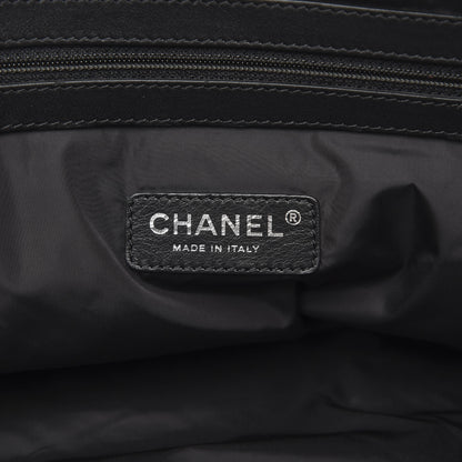 Chanel Lambskin Nylon Tweed Printed Tote Black White 6 of 9