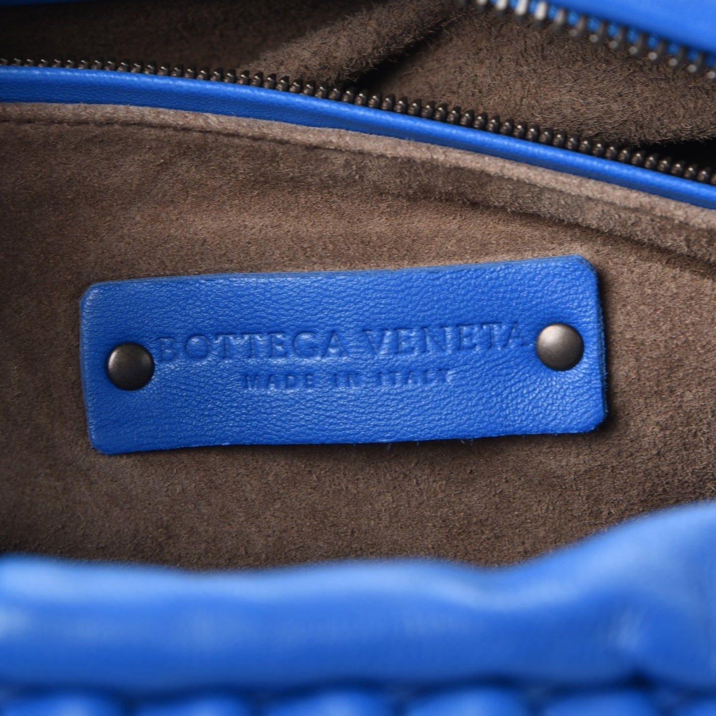 Nappa Intrecciato Large Veneta Hobo Signal Blue