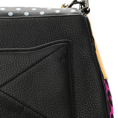 Marc Jacobs Calfskin Print Nomad Patchwork Saddle Bag Black Multicolor 10 of 10