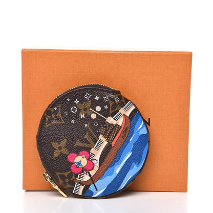 Louis Vuitton Monogram 2019 Christmas Animation Round Coin Purse Blue 7 of 7