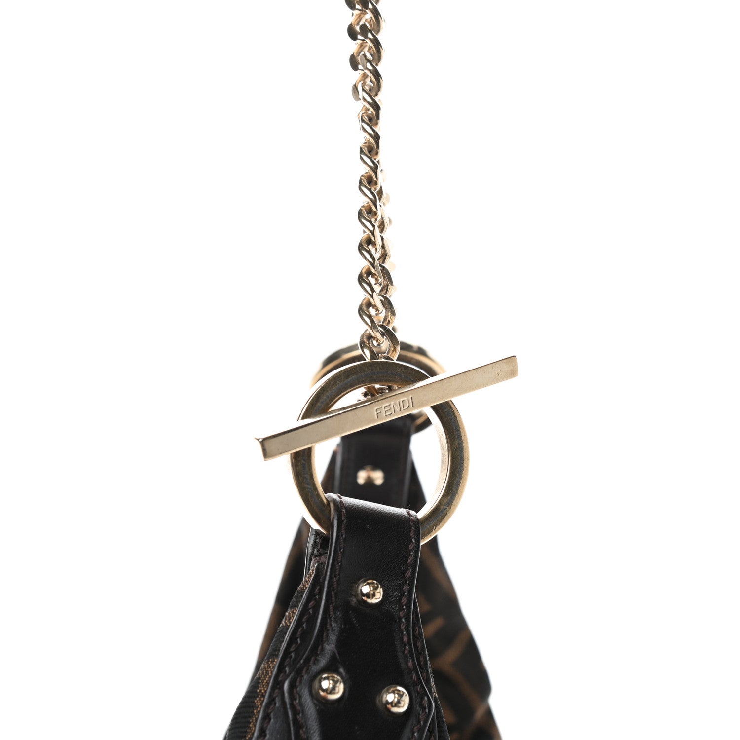 Fendi Zucca Small Chef Chain Hobo Tobacco 10 of 12