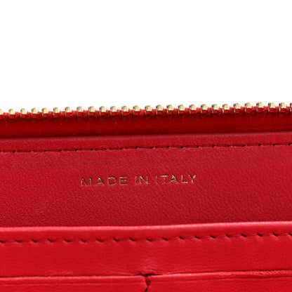 Chanel Lambskin Quilted Large Gusset Zip Around Wallet Dark Pink 7 of 14